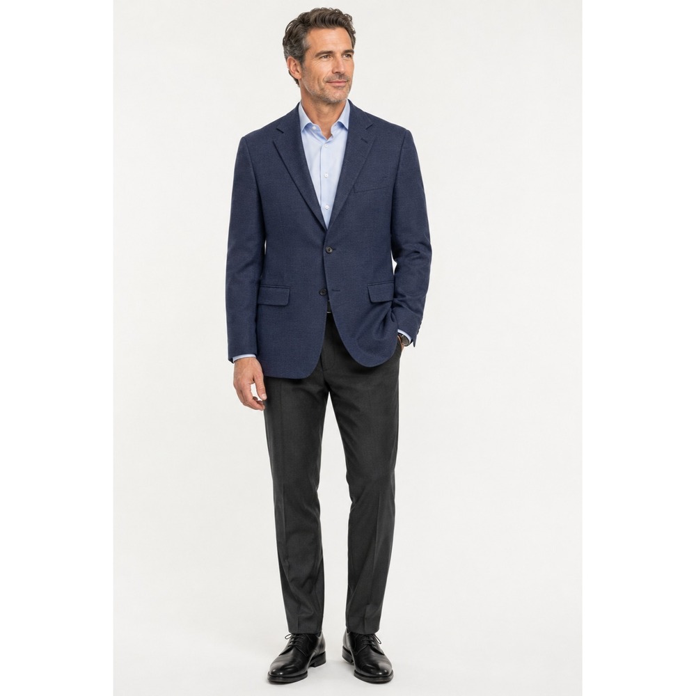 Brooks Brothers 346 Blazer Jacket Mens 40 L Blue Wool Line Silk Blend Pockets